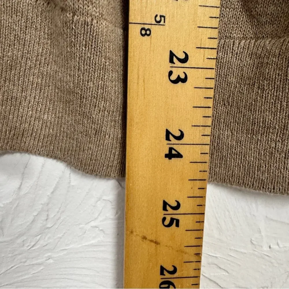 J Crew Tan Cotton Sweater Vest Womens L Preppy Dark Academia Classic Old Money